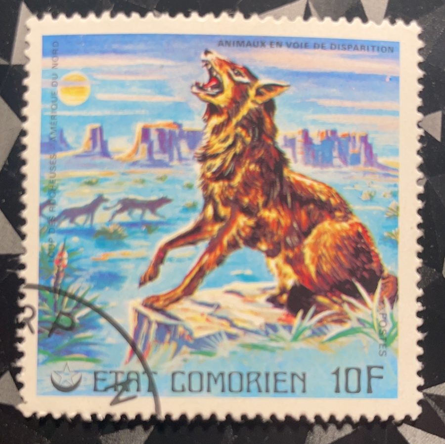 Timbre de la série Animaux en voie de disparition - Loup des Rocheuses