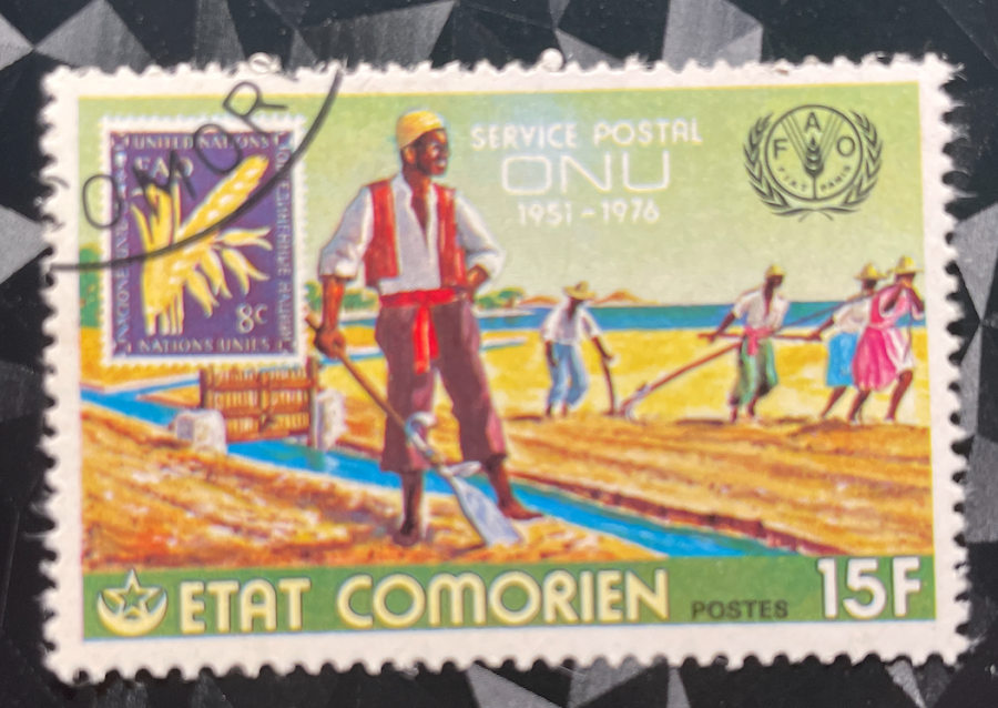 Service postal ONU 1951-1976 - FAO - Agriculteurs travaillant dans des rizières