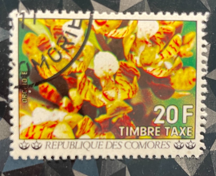 Timbre-taxe de la Série Flore et faune représentant une orchidée