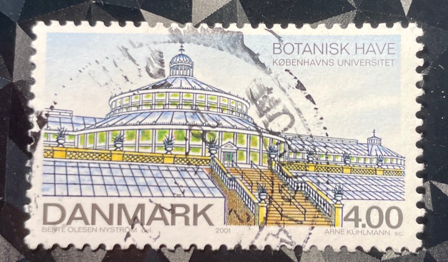 Jardin botanique de Copenhague (Botanisk Have) - Les Grandes Serres, dessin de Bente Olesen Nyström et gravure d'Arne Kühlmann