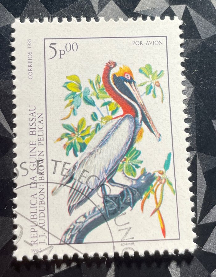 Bicentenaire de la naissance de J.J. Audubon — Pélican brun (Poste aérienne)