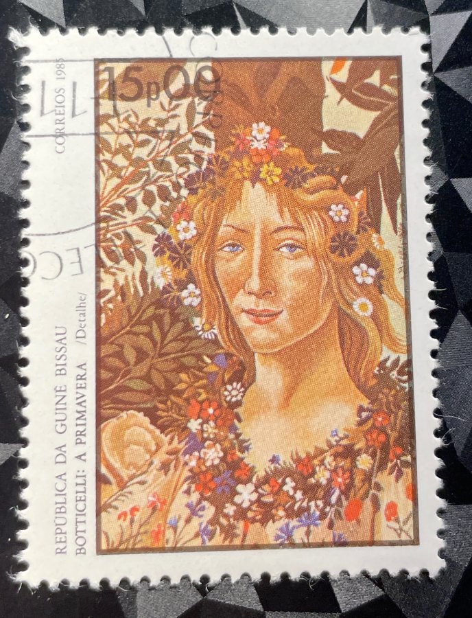 Exposition Philatélique Internationale — Peintures de Sandro Botticelli : Détail de La Primavera (Flore)