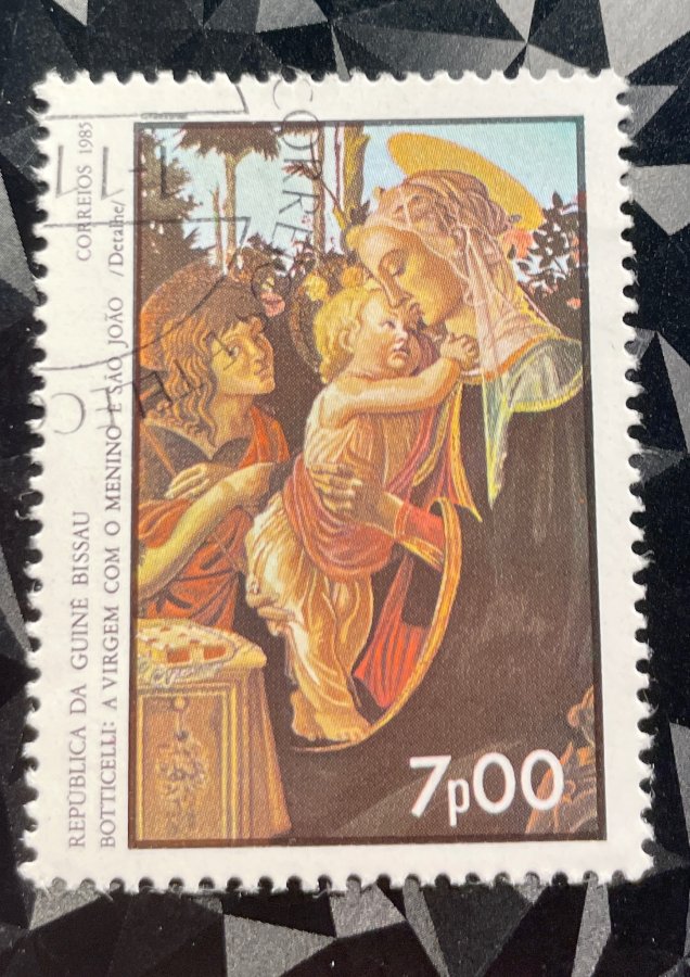 Exposition Philatélique Internationale « Italy 85 » — Peintures de Sandro Botticelli : La Vierge à l'Enfant avec le jeune Saint Jean-Baptiste